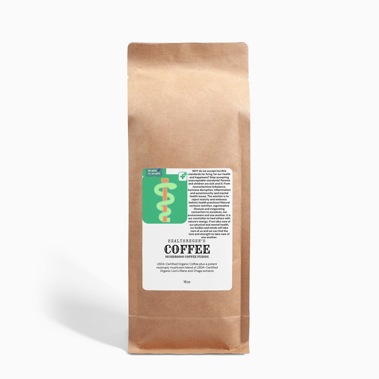 Mushroom Coffee Fusion - Lion’s Mane & Chaga 16oz